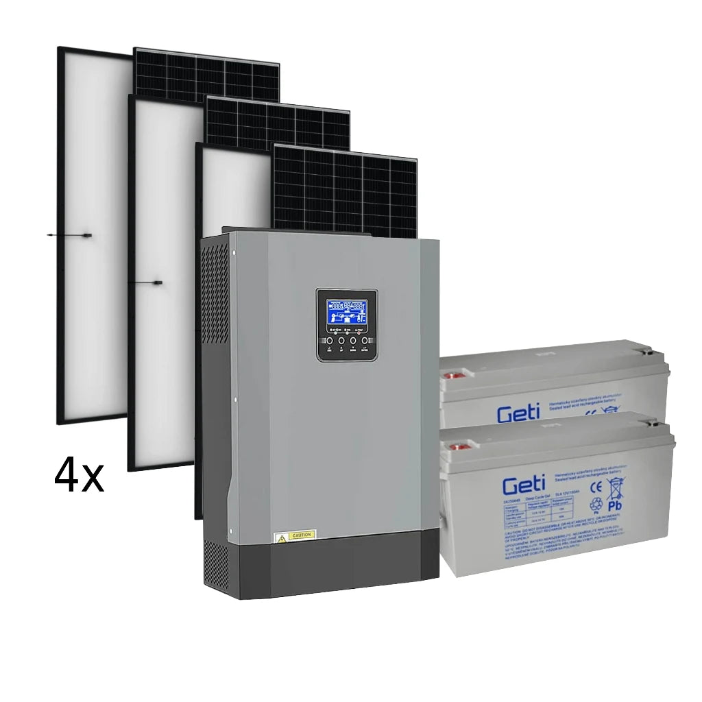 Hybridný 1,9kWp solárny systém s gélovými batériami
