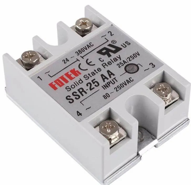 Bezkontaktné relé SSR-25AA, 24-380VAC + Chladič pre SSR relé prúdy do 40A