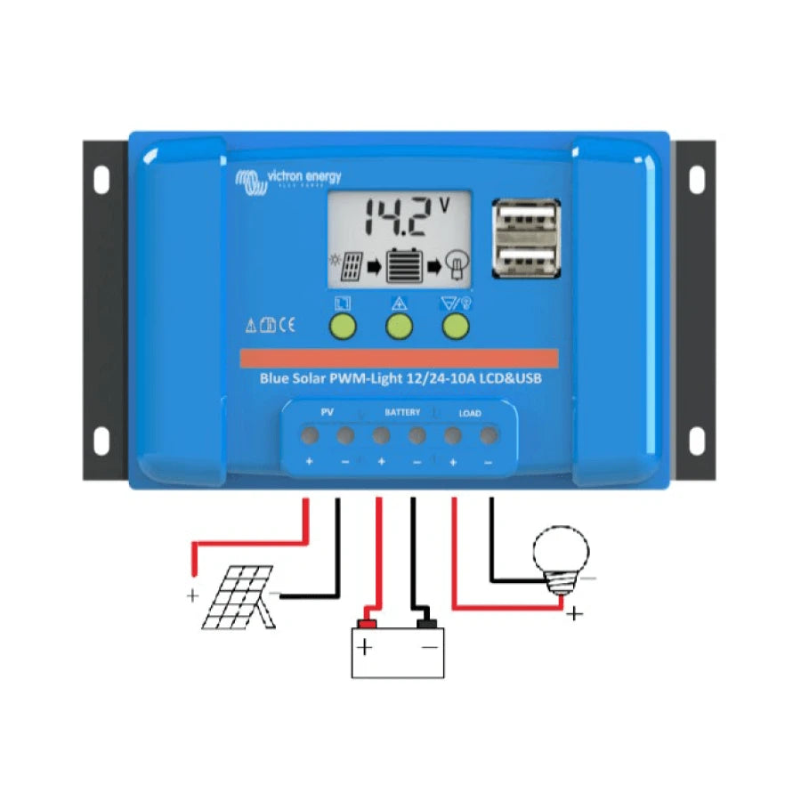 PWM regulátor Victron Energy BlueSolar-LCD&USB 10A