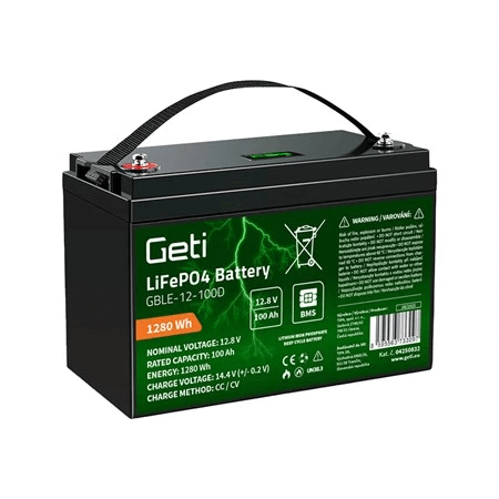 Batéria LiFePO4 12,8V 100Ah GETI GBLE-12-100D