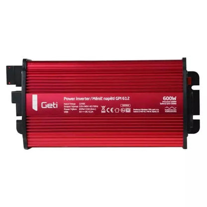 Menič napätia Geti 600W 12V - Modifikovaná sínus.